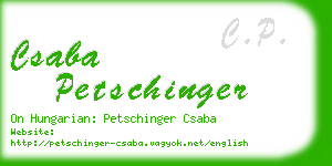 csaba petschinger business card
